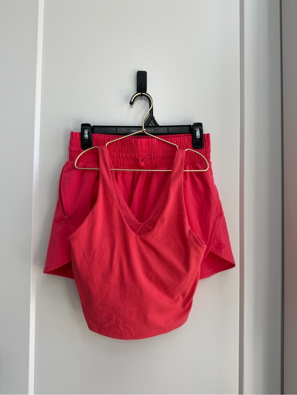 *SET* Sz S All in Motion Coral-Pink V-Neck Tank Top and Shorts
